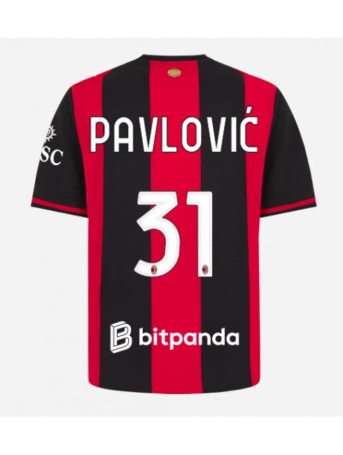 AC Milan Strahinja Pavlovic #31 Replika Hemmakläder 2026-27 Kortärmad AC Milan Strahinja Pavlovic #31 Replika Hemmakläder 2026-27 Kortärmad